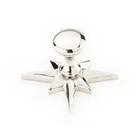Schaub Sonata 11/16 inch Cabinet Knob with Star Backplate in Polished Nickel