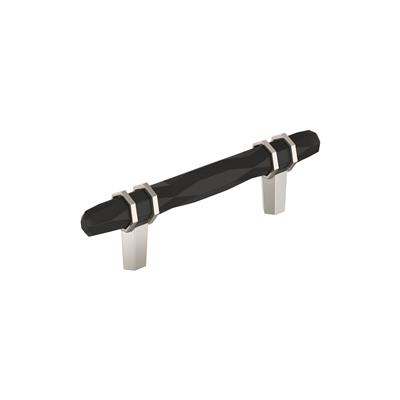 Amerock London, 3-3/4 Inch cc Cabinet Pull, Black Bronze/Polished Nickel