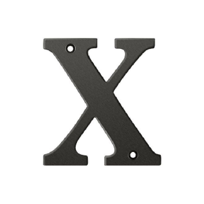 Deltana Solid Brass 4 Inch Residential Letter X