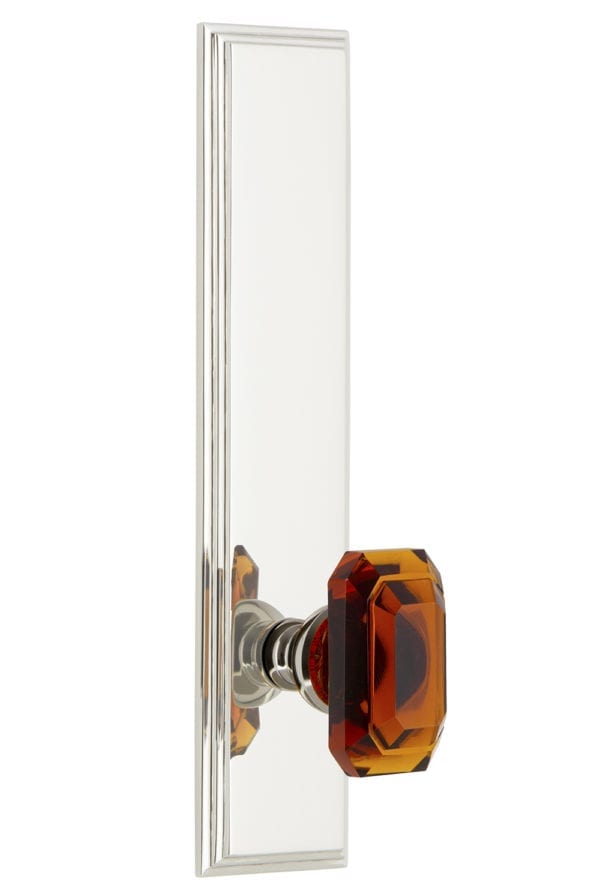 Grandeur Carre Tall Plate with Amber Baguette Knob