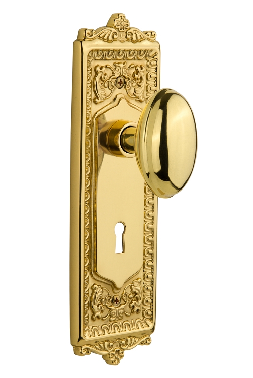 Nostalgic Warehouse Egg and Dart Plate with Homestead Knob - Mortise Lock