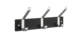 Beslagsboden Profile Collection Triple Coat And Hat Hook Rack - Satin Aluminum / Black