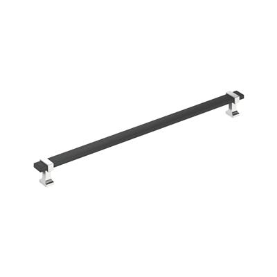 Amerock Overton 12-5/8 Inch cc Cabinet Pull Polished Chrome/Brushed Matte Black