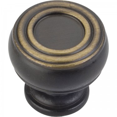 Hardware Resources Bremen 2 Cabinet Knob 1-3/16 Inch - Antique Brushed Satin Brass