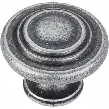 Hardware Resources Arcadia 1-1/4 Inch Cabinet Knob - Distressed Antique Silver