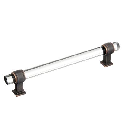 Amerock Glacio 6-5/16 Inch cc Cabinet Pull Clear/Oil-Rubbed Bronze