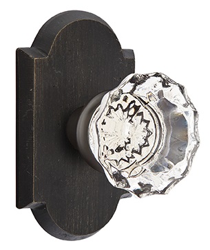 Emtek Astoria Clear Knob with Sandcast Style 1 Rosette
