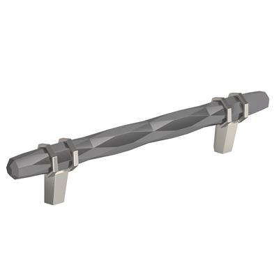 Amerock London 5-1/16 Inch cc Cabinet Pull Black Chrome/Satin Nickel