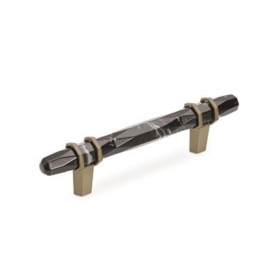 Amerock Carrione 3-3/4 Inch cc Cabinet Pull Marble Black/Golden Champagne