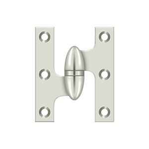 Deltana 2 1/2 Inch x 2 Inch Right Hand, Olive Knuckle Hinge, Polished Nickel