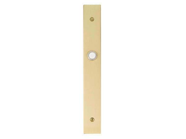 Emtek Doorbell Button with 1-1/2" x 11" STRETTO Brass with Plate & Button