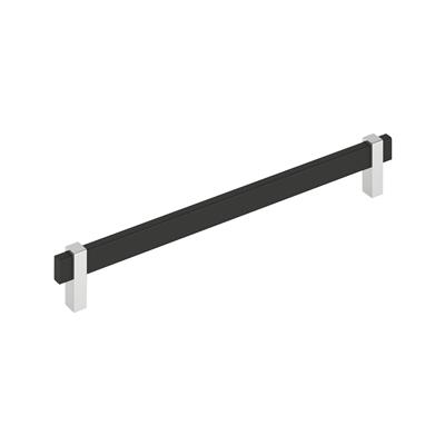 Amerock Mulino 10-1/16 Inch cc Cabinet Pull Matte Black/Polished Chrome