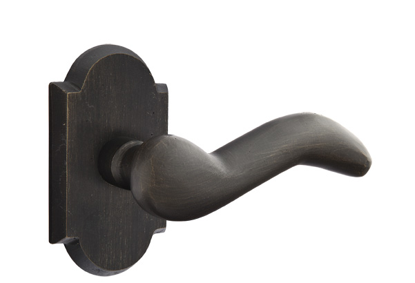 Emtek Sandcast Bronze Cody Lever with Style 1 Rosette