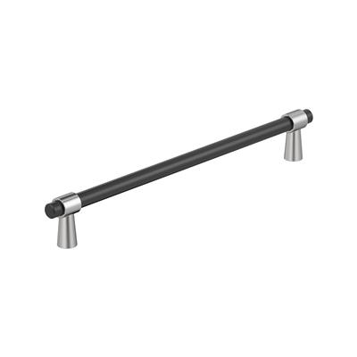 Amerock Mergence 10-1/16 Inch cc Cabinet Pull Matte Black/Polished Chrome