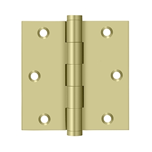 Deltana Square Hinge 3 1/2 Inch x 3 1/2 Inch Unlacquered Brass