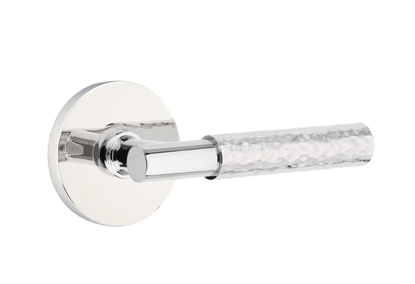 Emtek Hammered T-Bar Style Door Lever with Disk Rosette