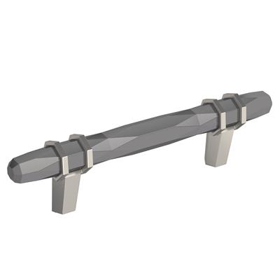 Amerock London 3-3/4 Inch cc Cabinet Pull Black Chrome/Satin Nickel