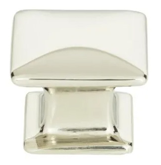 Atlas Homewares Alcott Square Knob 1 1/4 Inch Polished Nickel