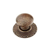 Schaub Sunburst 1 1/4 inch Round Knob with Backplate in Highlighted Bronze
