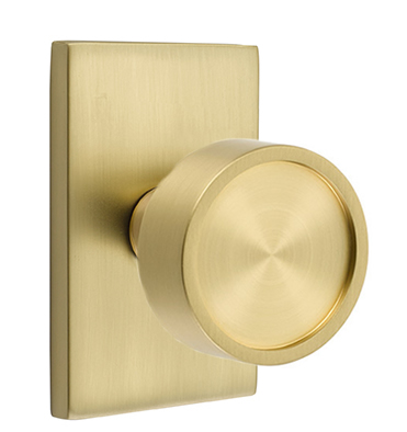 Emtek Verve Door Knob with Modern Rectangular Rosette