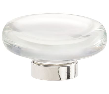 Amerock Glacio 1 3/4 Inch Cabinet Knob Clear/Polished Nickel