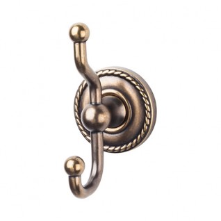 Top Knobs ED2GBZF Edwardian Rope Double Towel or Robe Hook German Bronze