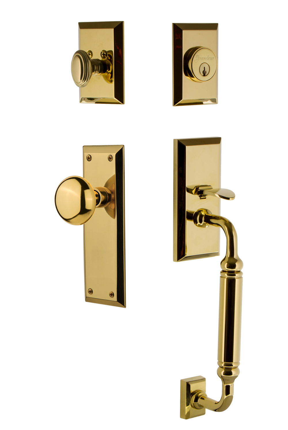 Grandeur Fifth Avenue Two Piece Sectional Handleset with C Grip