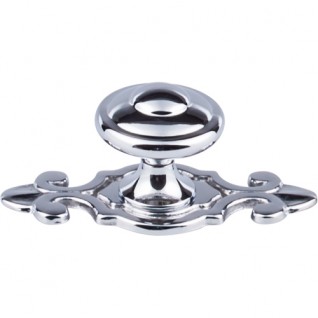Top Knobs M2134 Britannia Canterbury Knob 1 1/4 Inch w/ Backplate Polished Chrome