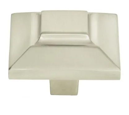 Atlas Homewares Trocadero Large Square Knob 1 1/2 Inch Brushed Nickel