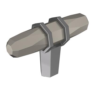 Amerock London 2-1/2 Inch Cabinet Knob Satin Nickel/Black Chrome