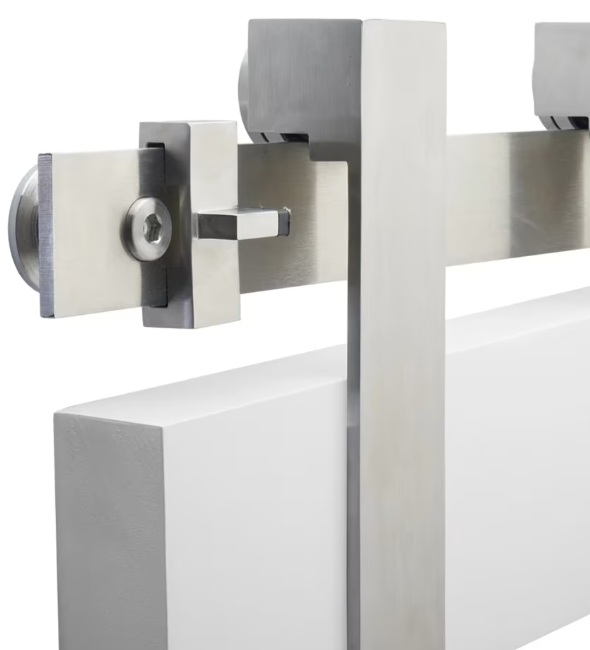 Emtek Low Profile Concealed Wheel Sliding Barn Door Kit - Stainless Steel