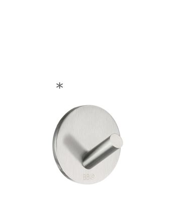 Beslagsboden Design Single Mini Self-Adhesive Hook - Brushed Stainless Steel (4-Pack)