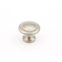 Schaub Traditional Designs Round Ring Knob, 1-1/4" diameter, Satin Nickel finish