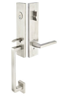 Emtek Davos Stainless Steel Entrance Handleset