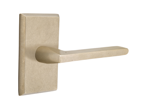 Emtek Sandcast Bronze Lariat Lever Handle with Style 3 Rosette