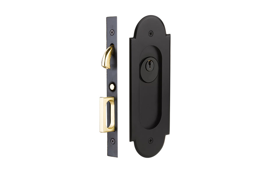 Emtek Classic Style 8 Arched Pocket Door Mortise Hardware