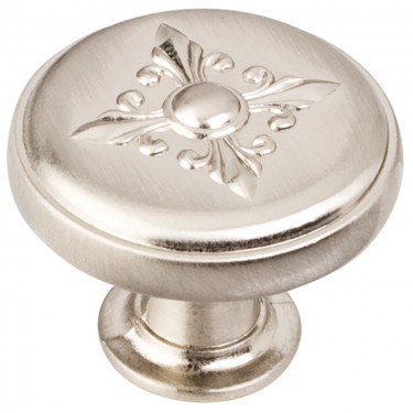 Hardware Resources Baroque Lafayette 1-3/8 Inch Cabinet Knob - Satin Nickel