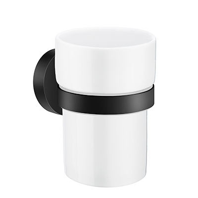 Smedbo Home Collection Wall mount Holder with Porcelain Tumbler