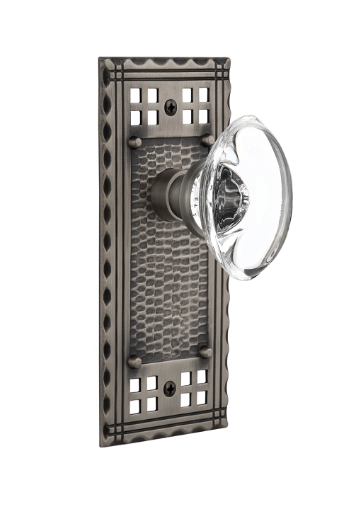 Nostalgic Warehouse Craftsman Plate with Oval Clear Crystal Knob