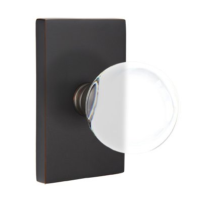 Emtek Bristol Door Knob with Modern Rectangular Rosette