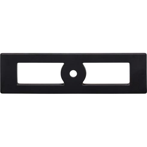 Top Knobs TK922BLK Hollin Knob Backplate 3 3/4 Inch Flat Black