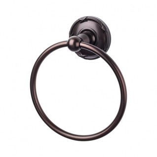 Top Knobs ED5ORBE Edwardian Ribboned Towel Ring Oil Rubbed Bronze