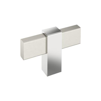 Amerock Mulino 2-3/8 Inch Cabinet Knob Satin Nickel/Polished Chrome
