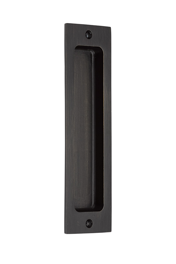 Emtek Sandcast Bronze Rustic Modern Rectangular 8 Inch Flush Pull