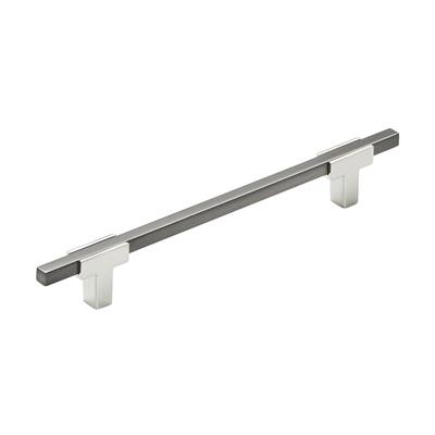Amerock Urbanite 6-5/16 Inch cc Cabinet Pull Polished Chrome/Black Chrome