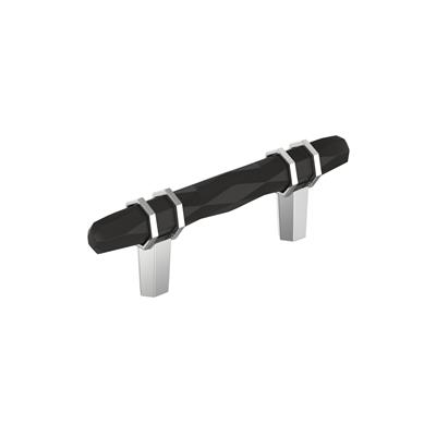 Amerock London 3 Inch cc Cabinet Pull Black Bronze/Polished Chrome