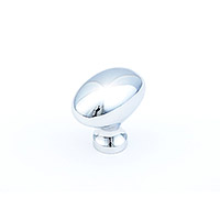 Schaub Traditional Oval, Knob 1-3/8" diameter, Polished Chrome Finish