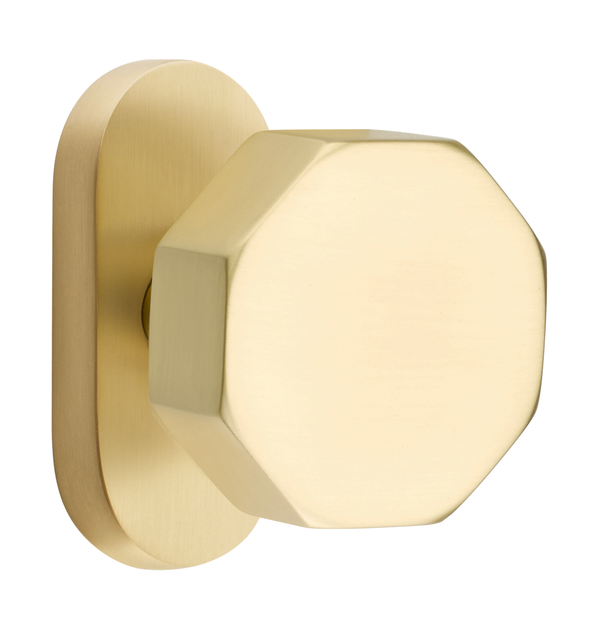 Emtek Octagon Knob with 1.5" x 3" Oval Stretto Rosette