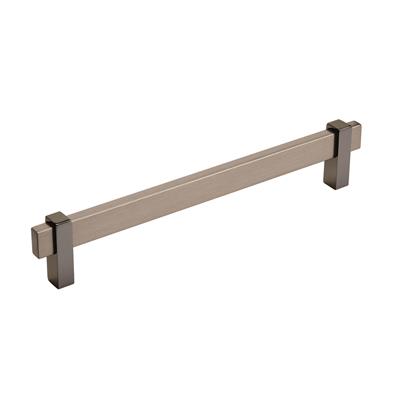 Amerock Mulino 7-9/16 Inch cc Cabinet Pull Black Brushed Nickel/Black Nickel