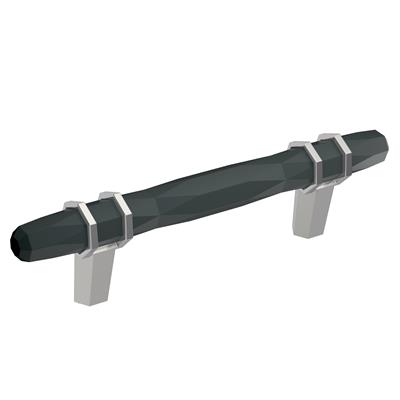 Amerock London 3-3/4 Inch cc Cabinet Pull Black Bronze/Polished Chrome